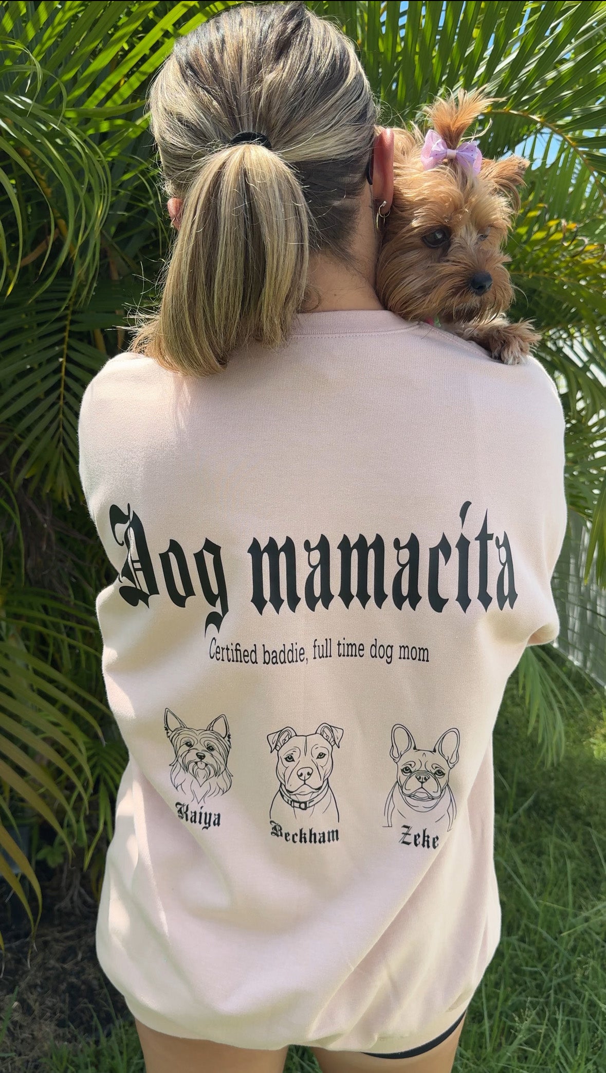 Dog Mamacita Custom Crewneck - Dusty Rose