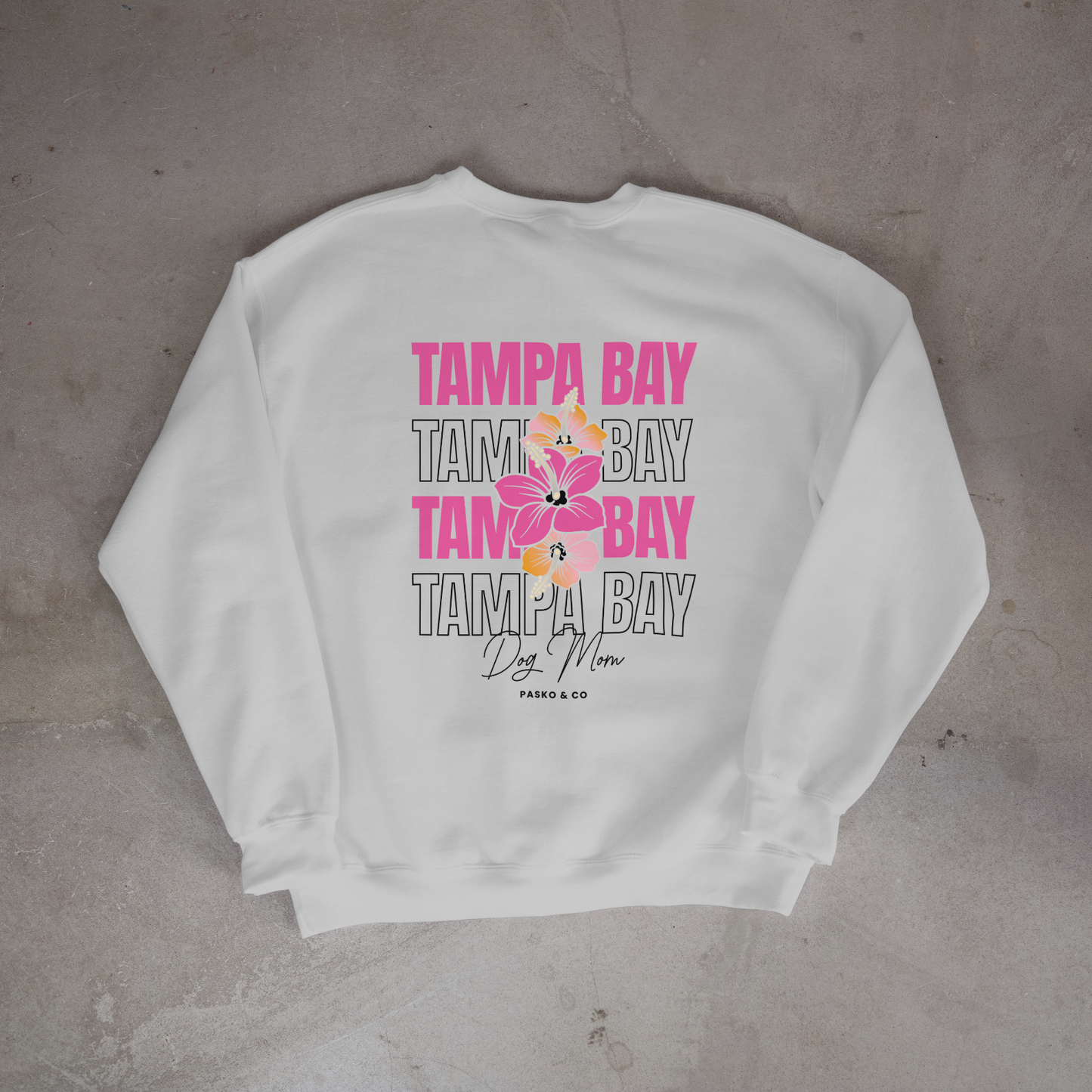 Hibiscus Dog Mom Crewneck - Heather Gray