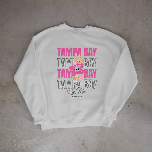 Hibiscus Dog Mom Crewneck - Heather Gray