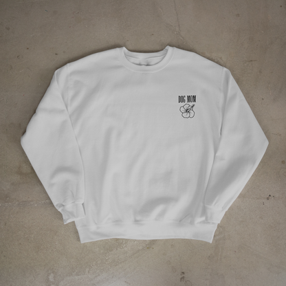 Hibiscus Dog Mom Crewneck - Heather Gray