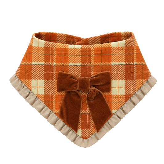 Fall Plaid Ruffle Embroidered